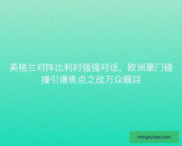 英格兰对阵比利时强强对话，欧洲豪门碰撞引爆焦点之战万众瞩目